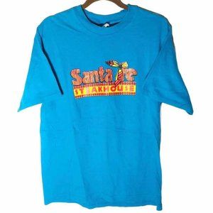 Vintage Single Stitch Santa Fe Steak House Men's T-Shirt Blue Large 42-44